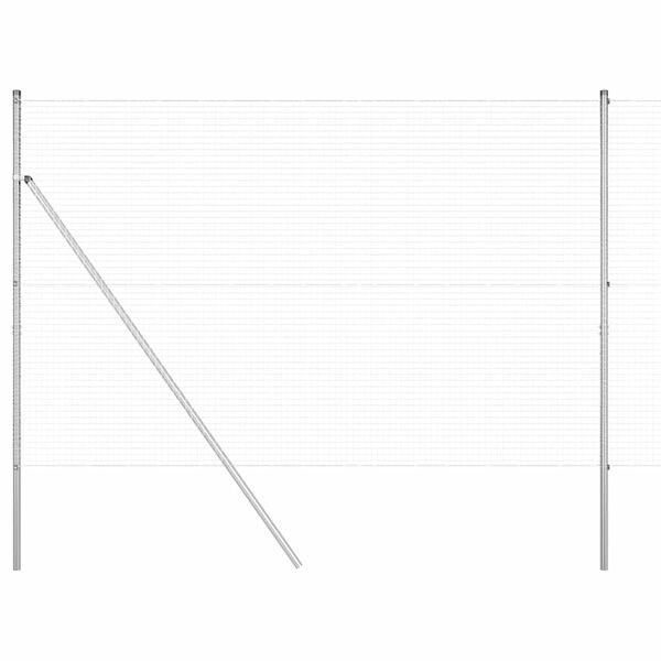 vidaXL St&auml;ngselstolpe Silver 10 x 1,6 m (25 x 25 mm n&auml;t) St&aring;l