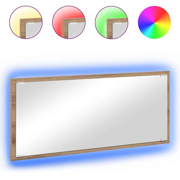 vidaXL Spegel V&auml;ggmonterad Artisan Ek 90 x 8,5 x 37 cm Konstruerat tr&auml;