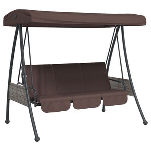 vidaXL Hammock med justerbart tak brun st&aring;l