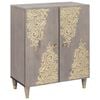 vidaXL Sideboard Gr&aring; och Guld 60 x 33 x 75 cm Massivt mangotr&auml;