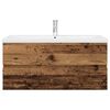vidaXL Diskbänksskåp med inbyggt handfat och kran Gammalt trä
