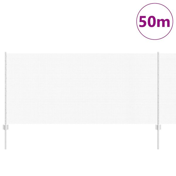 vidaXL St&auml;ngsel med stolpe Silver 1 x 50 m St&aring;l