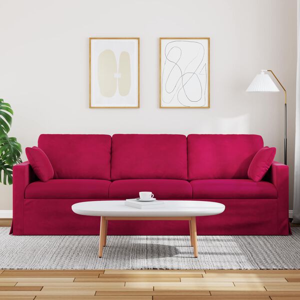 vidaXL Soffa Vinr&ouml;d 228 x 78 x 80 cm Sammet