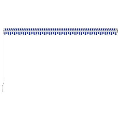 vidaXL Markis manuellt infällbar 500x300 cm blå och vit