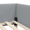 vidaXL Hörn Sängram med huvudgavel Ljusgrå 90 x 190 cm tyg