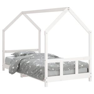 vidaXL S&auml;ngram f&ouml;r barn vit 90x190 cm massiv furu