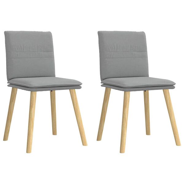 vidaXL Matstolar 2 st ljusgr&aring; tyg