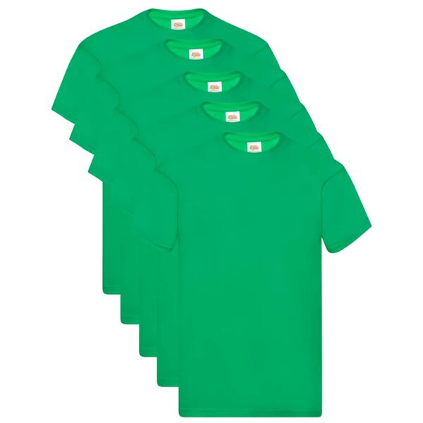 Fruit of the Loom Original T-shirt 5-pack grön stl. M bomull