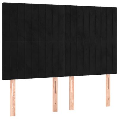 vidaXL Ramsäng med madrass svart 140x200 cm sammet