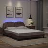 vidaXL Bed Frame "Viana" with LED without Mattress Brown 160x200 cm