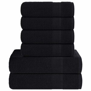 vidaXL 6-delat handduksset FROGN svart 360 gsm
