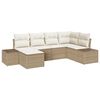 vidaXL Tr&auml;dg&aring;rdsoffset 6 pcs Beige och gr&auml;ddf&auml;rgad konstrotting