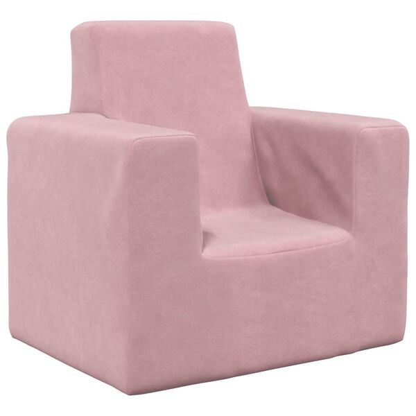 vidaXL Barnsoffa rosa mjuk plysch
