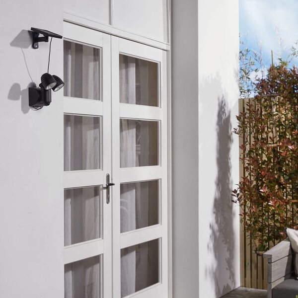 Luxform Solcellsbelysning med r&ouml;relsesensor LED Salta PIR svart