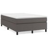 vidaXL Boxspring-s&auml;ngram gr&aring; 120x200 cm konstl&auml;der