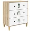 vidaXL Kommode HANAU Gr&ouml;n l&ouml;vtryck 66 x 36,5 x 75 cm Konstruerat tr&auml;