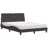 vidaXL Bed with Mattress Dark Brown 140x190 cm Fabric