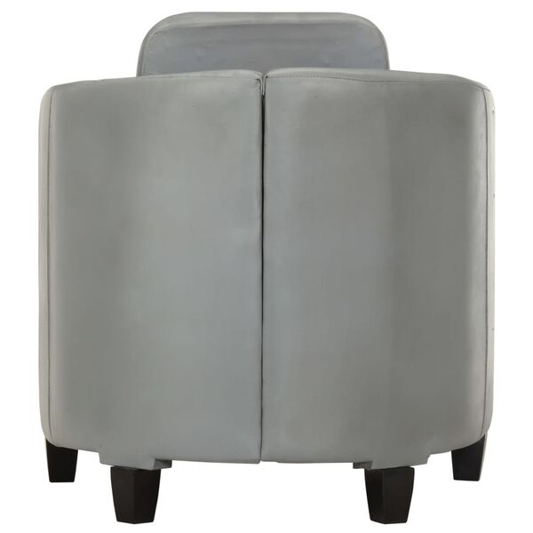 vidaXL F&aring;t&ouml;lj gr&aring; &auml;kta l&auml;der