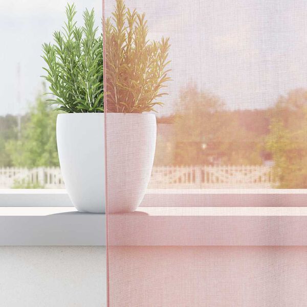 vidaXL Voile gardiner med genomf&ouml;ringar 2 st ljusrosa 140x245 cm