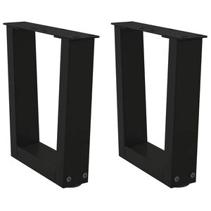 vidaXL Soffbordsben V-formade 2 st svarta 30x(30-31,3) cm st&aring;l