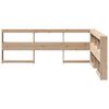 vidaXL Bokhylla s&auml;nggavel L-formad 140 cm massiv furu