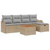 vidaXL Tr&auml;dg&aring;rdsoffset 6 st Beige konstrotting