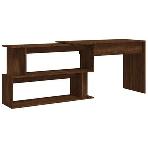 vidaXL H&ouml;rnskrivbord brun ek 200x50x76 cm konstruerat tr&auml;