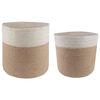 vidaXL Krukset f&ouml;r V&auml;xter 2 pcs Naturlig och vit &Oslash; 28 x 28 cm