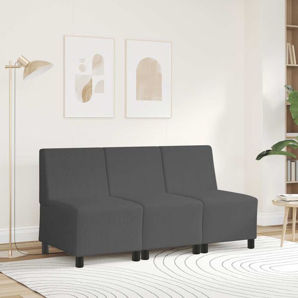 vidaXL | Modulsofa utan armst&ouml;d | M&ouml;rkgr&aring; 55 x 74 x 82 cm Mockatyg