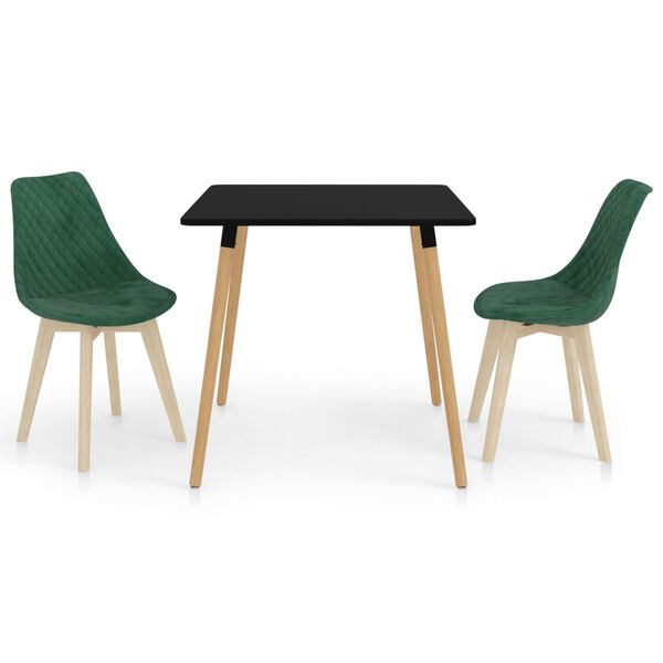 vidaXL Matgrupp 3 delar m&ouml;rkgr&ouml;n