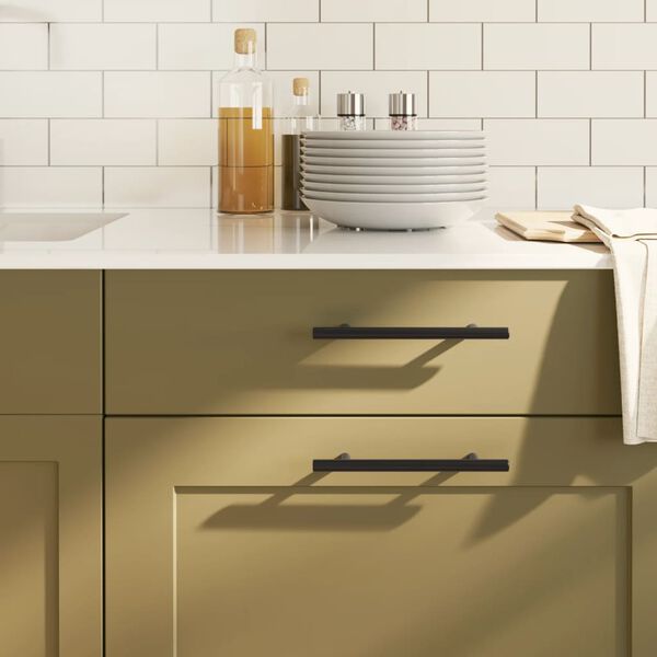 vidaXL Skåphandtag 10 st svart 128 mm rostfritt stål