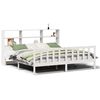 vidaXL S&auml;ng med bokhylla utan madrass vit 180x200cm massiv furu