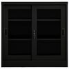 vidaXL Dokumentskåp med skjutdörr svart 90x40x90 cm stål