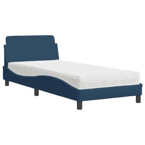 vidaXL Bed with Mattress "Dover" Blue 90x190 cm Fabric