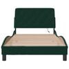 vidaXL Bed Frame with LED without Mattress Dark Green 100x200 cm Velvet