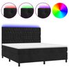 vidaXL Rams&auml;ng med madrass & LED svart 160x200 cm sammet