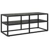 vidaXL Tv-b&auml;nk svart med svart marmor glas 100x40x40 cm
