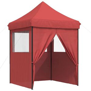 vidaXL Pop-Up hopf&auml;llbart partyt&auml;lt med 4 sidov&auml;ggar vinr&ouml;d