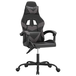 vidaXL Snurrbar gamingstol svart och gr&aring; konstl&auml;der