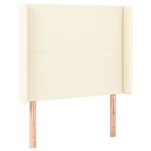 vidaXL S&auml;nggavel med kanter gr&auml;ddvit 83x16x118/128 cm konstl&auml;der