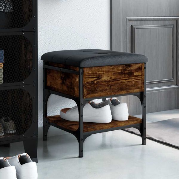 vidaXL Skob&auml;nk r&ouml;kf&auml;rgad ek 42x42x45 cm konstruerat tr&auml;