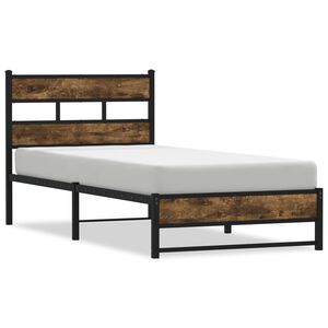 vidaXL S&auml;ngram utan madrass metall r&ouml;kf&auml;rgad ek 75x190 cm