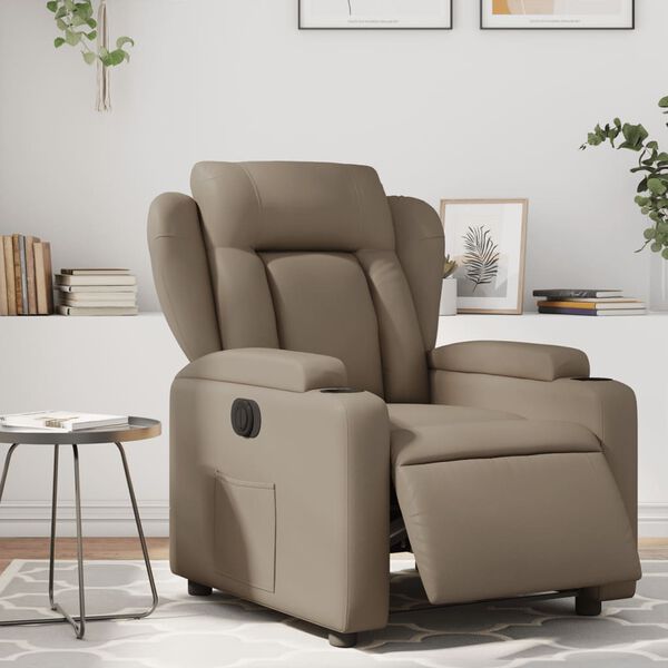 vidaXL Elektrisk reclinerf&aring;t&ouml;lj cappuccino konstl&auml;der