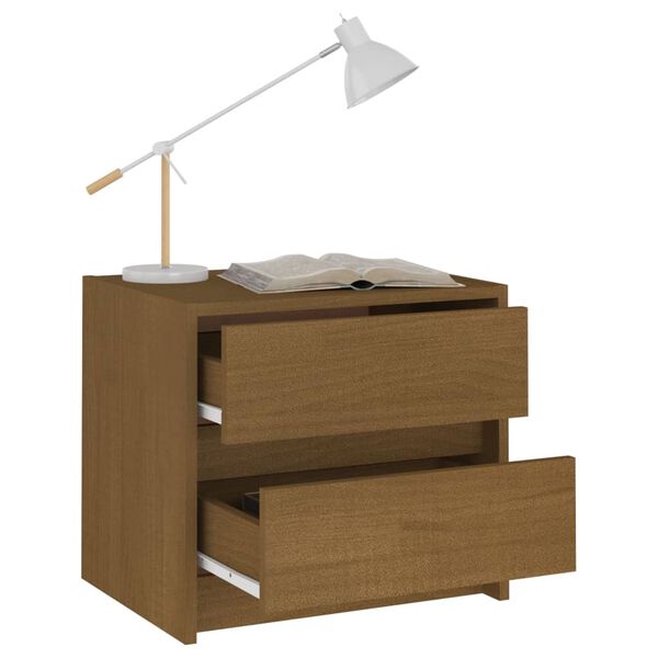 vidaXL S&auml;ngbord honungsbrun 40x30,5x35,5 cm massiv furu