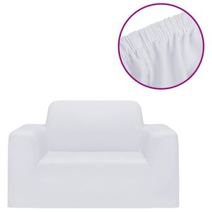 vidaXL Soff&ouml;verdrag med stretch vit polyesterjersey