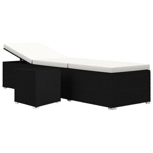vidaXL Sols&auml;ng med dyna & bord konstrotting gr&auml;ddvit