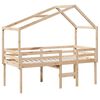 vidaXL Hög säng med tak 80x200 cm massiv furu