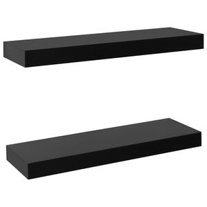 vidaXL Sv&auml;vande v&auml;gghyllor 2 st svart 40x20x3,8 cm