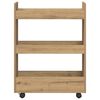 vidaXL Smal förvaringsvagn 3 våningar ek konstruerat trä