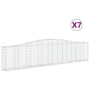 vidaXL Gabioner b&aring;gformade 7 st 400x30x80/100 cm galvaniserat j&auml;rn